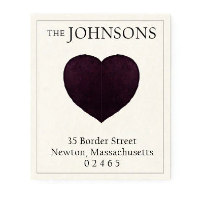Return Address Label - Black Heart