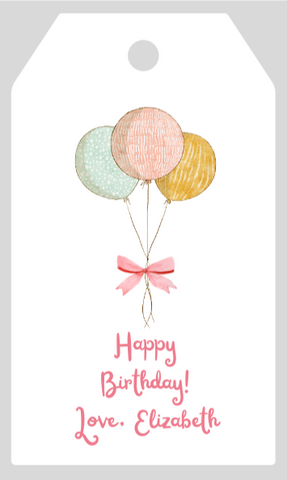 Mimi Paper Large Gift Tag Personalized - Birthday Balloons