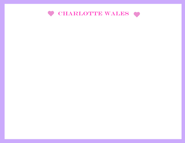 Mimi Paper Flat Note Personalized - Name with Hearts