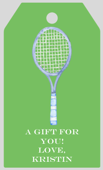 Mimi Paper Large Gift Tag Personalized - Tennis Multiple Color Optionss
