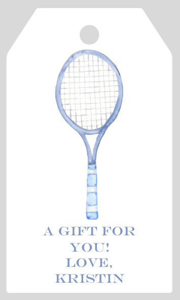 Mimi Paper Large Gift Tag Personalized - Tennis Multiple Color Optionss