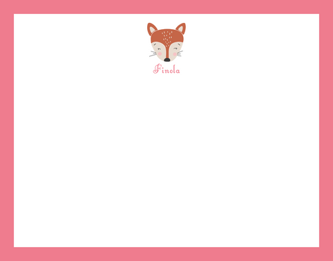 Mimi Paper Flat Note Personalized - Fox