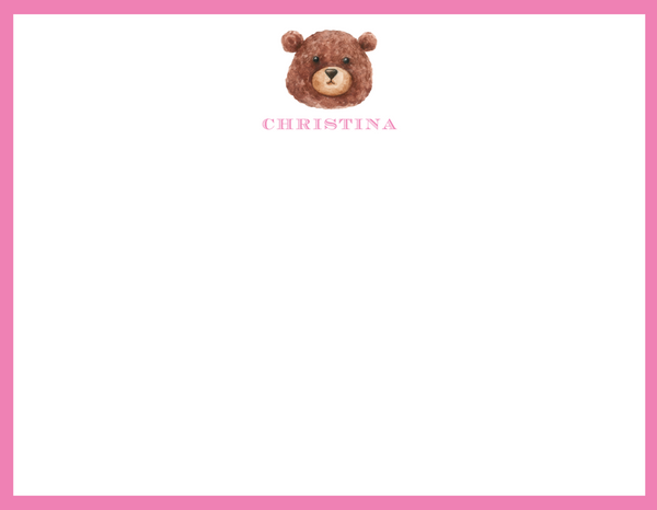 Mimi Paper Flat Note Personalized - Bear