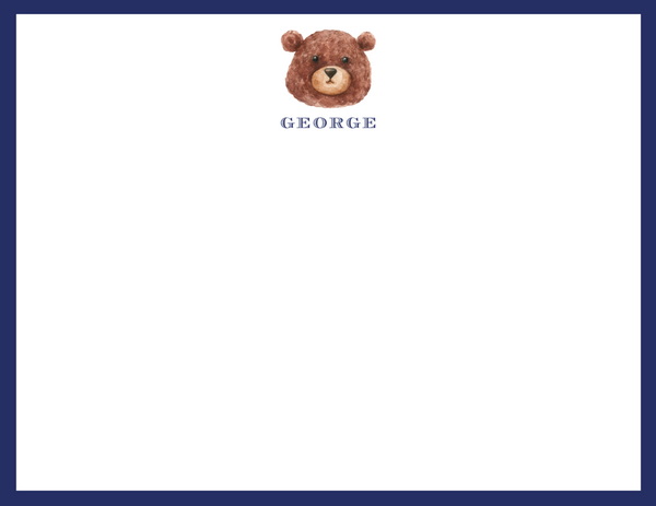 Mimi Paper Flat Note Personalized - Bear