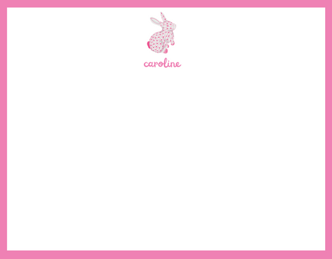 Mimi Paper Flat Note Personalized - Pink Bunny
