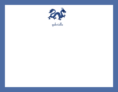 Mimi Paper Flat Note Personalized - Blue Dragon