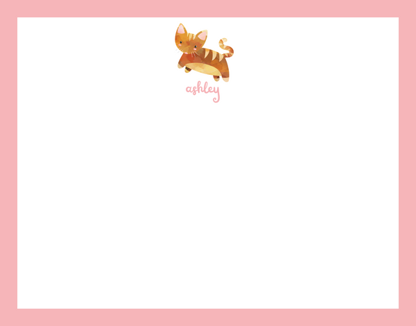 Mimi Paper Flat Note Personalized - Kitty
