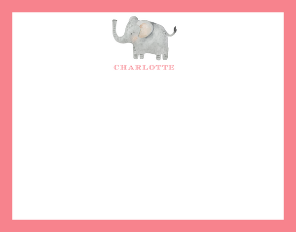 Mimi Paper Flat Note Personalized - Elephant