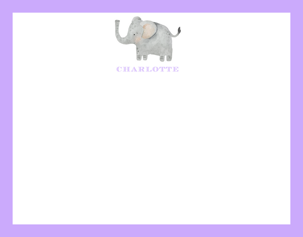 Mimi Paper Flat Note Personalized - Elephant