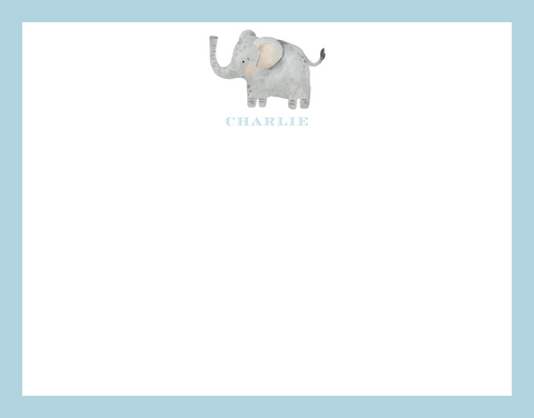 Mimi Paper Flat Note Personalized - Elephant
