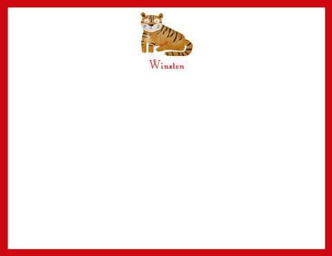 Mimi Paper Flat Note Personalized - Tiger