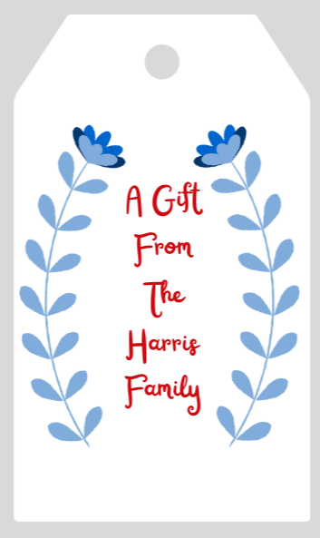 Mimi Paper Large Gift Tag Personalized - Floral Vine