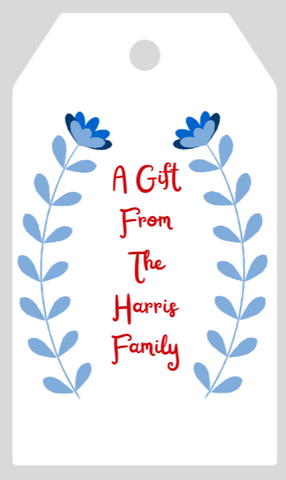 Mimi Paper Large Gift Tag Personalized - Floral Vine
