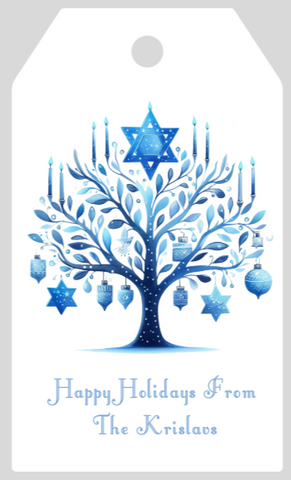 Mimi Paper Holiday Large Gift Tag Personalized - Hannukah 2