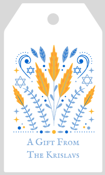 Mimi Paper Holiday Large Gift Tag Personalized - Hannukah