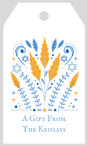 Mimi Paper Holiday Large Gift Tag Personalized - Hannukah