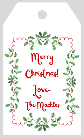 Mimi Paper Holiday Large Gift Tag Personalized - Christmas Frame