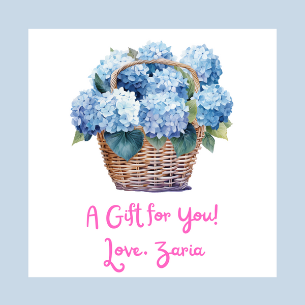 Mimi Paper Sticker - Hydrangea Basket