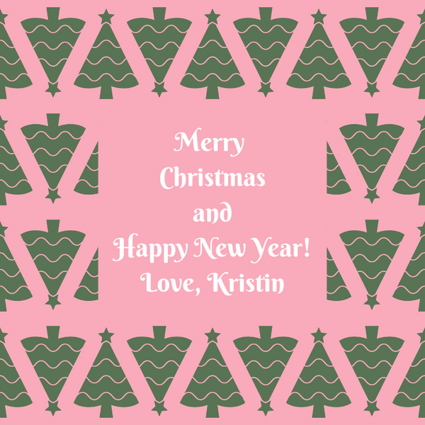 Mimi Paper Holiday Sticker - Pink Green Christmas Trees