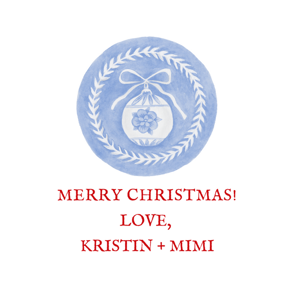 Mimi Paper Holiday Sticker - Wedgewood Plate