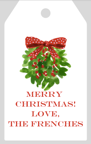Mimi Paper Holiday Large Gift Tag Personalized - Mistletoe