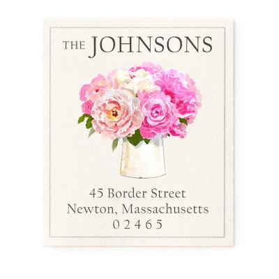 Return Address Label - Pretty Peonies