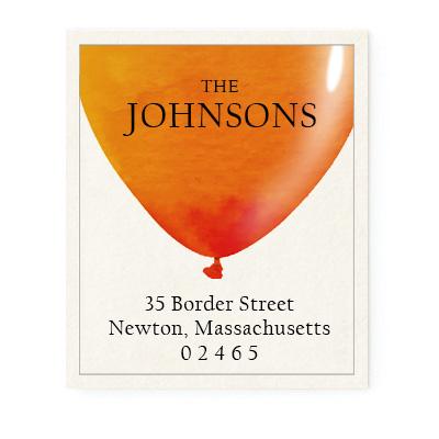 Return Address Label - Balloon Orange