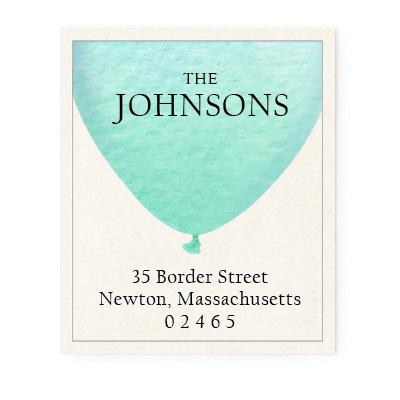 Return Address Label - Balloon Blue Jade