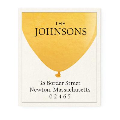 Return Address Label - Balloon Yellow