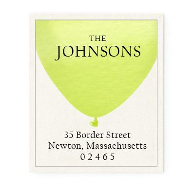 Return Address Label - Balloon Spring Green