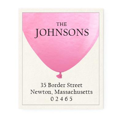 Return Address Label - Balloon Hot Pink