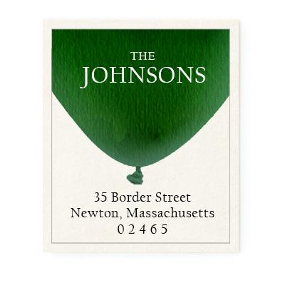 Return Address Label - Balloon Forest Green