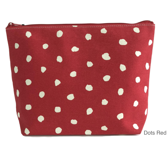 Travel Pouch Extra Large - Dots Red
