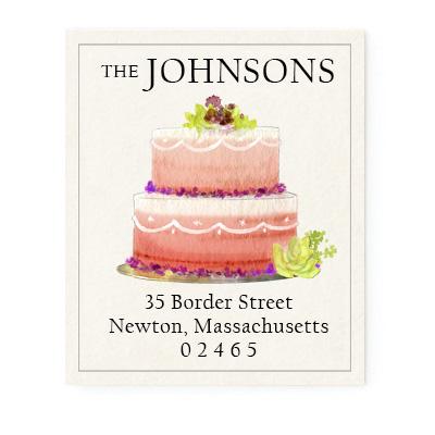 Return Address Label - Cake Pink Tiered