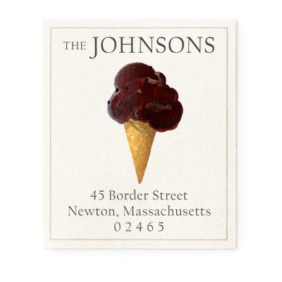 Return Address Label - Ice Cream Cone Chocolate