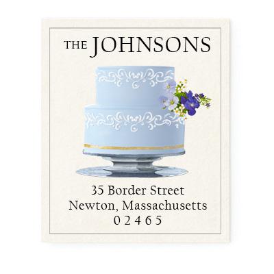 Return Address Label - Cake Blue Tiered