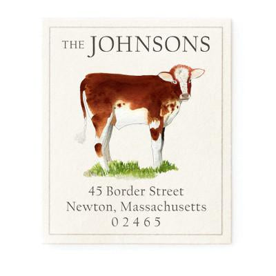 Return Address Label - Brown Calf