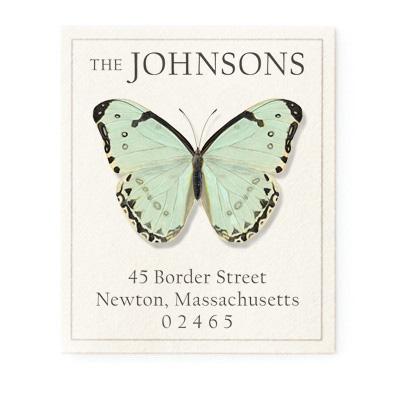 Return Address Label - Butterfly Mint