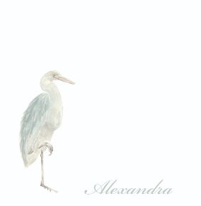 Lucite Holder with Notes - Blue Heron