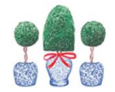 Lucite Holder with Notes - Holiday Topiaries