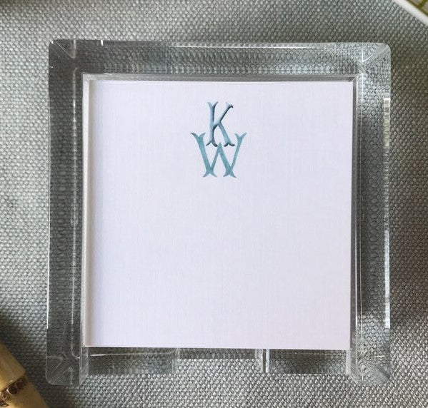 Lucite Holder with Notes - Small with Monogram