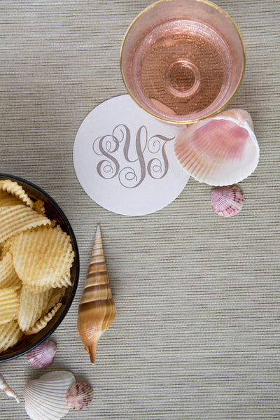 Letterpress Coaster - M2 Script Monogram