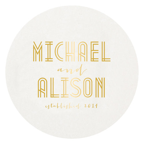 Letterpress Coaster - Deco Wedding