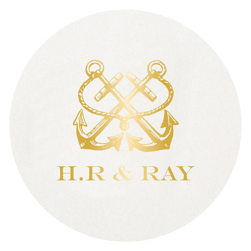 Letterpress Coaster - Double Anchor