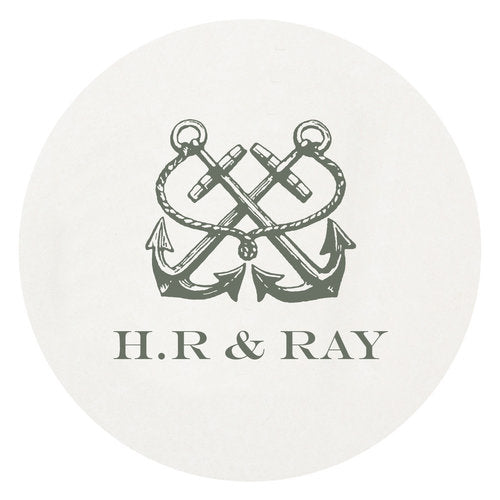 Letterpress Coaster - Double Anchor