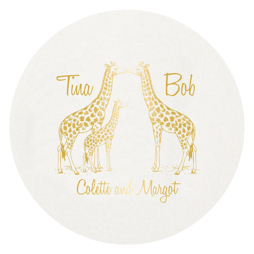 Letterpress Coaster - Giraffes