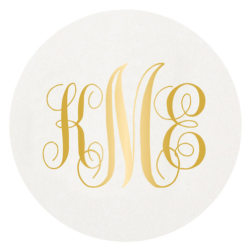 Letterpress Coaster - M2 Script Monogram
