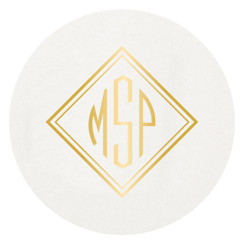 Letterpress Coaster - M94 Diamond Monogram