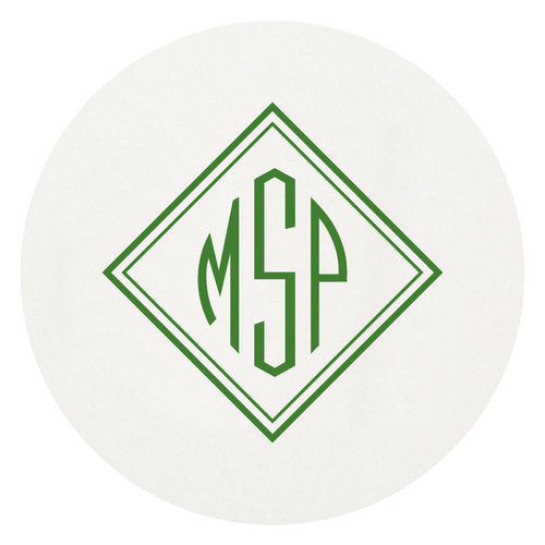 Letterpress Coaster - M94 Diamond Monogram