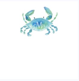 Lucite Holder with Notes - Blue Crab